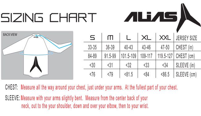 Alias Mx Size Chart
