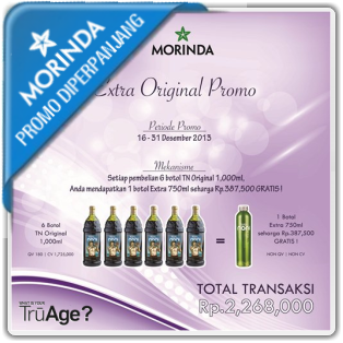 Promo Morinda Indonesia - Promo GRATIS 1 Botol  Tahitian Noni Juice Extra kaleng 750.ml.
