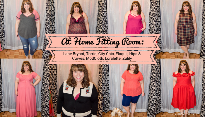 In today's post Hailey reviews a variety of clothing from recent purchases.  Brands include Lane Bryant, Torrid, City Chic, Eloquii, Hips and Curves, ModCloth, Loralette, Zulily. - DivineMrsDiva.com #LaneBryant #LaneBryantStyle #Torrid #TorridInsider #CityChic #Eloquii #XOQ  #HipsandCurves #Modcloth #Loralette  #Zulily #psblogger #plussizeblogger #styleblogger #plussizefashion #plussize #plussizeclothing #fittingroom