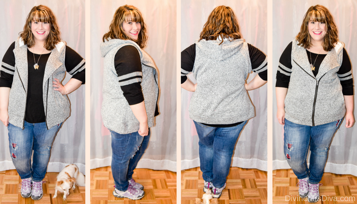In today's post Hailey reviews a variety of clothing from recent purchases.  Brands include Target, Torrid, Lane Bryant, Slink Jeans, Addition Elle, Eloquii, ModCloth, SWAK Designs, Old Navy, and more.(Target Women's Plus Sherpa Lined Zip Up Hooded Vest)- DivineMrsDiva.com #Target #TargetStyle #Torrid #TorridInsider #LaneBryant #Slinkjeans #additionelle #eloquii #XOQ #Modcloth #swakdesigns #oldnavy #psblogger #plussizeblogger #styleblogger #plussizefashion #plussize #plussizeclothing #fittingroom