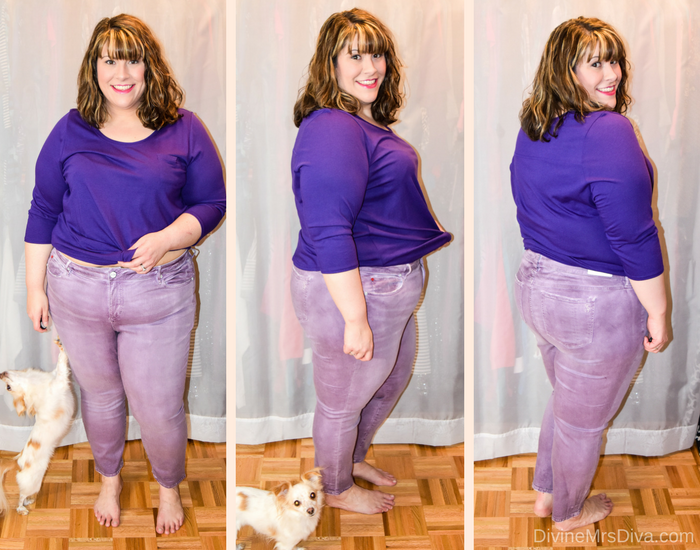 In today's post Hailey reviews a variety of clothing from recent purchases.  Brands include Target, Torrid, Lane Bryant, Slink Jeans, Addition Elle, Eloquii, ModCloth, SWAK Designs, Old Navy, and more.( Slink Jeans Ice Dye Ankle Jeggings)- DivineMrsDiva.com #Target #TargetStyle #Torrid #TorridInsider #LaneBryant #Slinkjeans #additionelle #eloquii #XOQ #Modcloth #swakdesigns #oldnavy #psblogger #plussizeblogger #styleblogger #plussizefashion #plussize #plussizeclothing #fittingroom