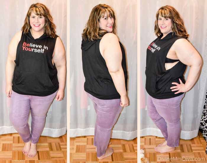 In today's post Hailey reviews a variety of clothing from recent purchases.  Brands include Target, Torrid, Lane Bryant, Slink Jeans, Addition Elle, Eloquii, ModCloth, SWAK Designs, Old Navy, and more.( Slink Jeans Believe in Yourself Hoodie)- DivineMrsDiva.com #Target #TargetStyle #Torrid #TorridInsider #LaneBryant #Slinkjeans #additionelle #eloquii #XOQ #Modcloth #swakdesigns #oldnavy #psblogger #plussizeblogger #styleblogger #plussizefashion #plussize #plussizeclothing #fittingroom