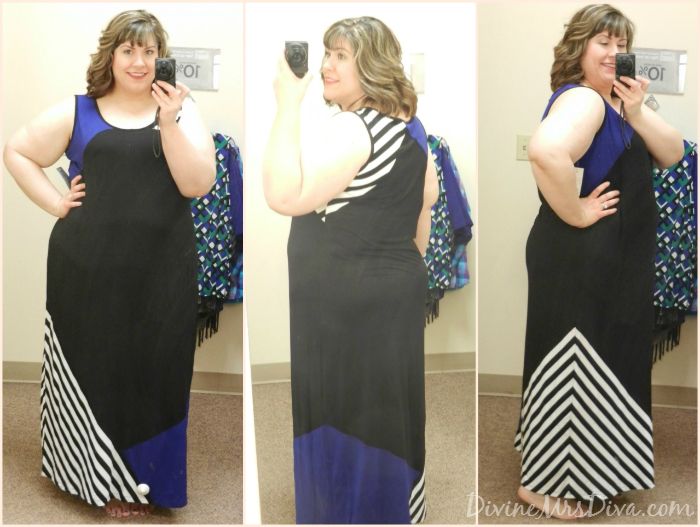 In The Dressing Room: Catherines (Solid and Stripe Colorblock Maxi) - DivineMrsDiva.com