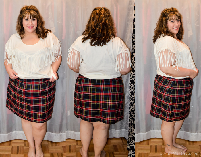 In today's post Hailey reviews a variety of clothing from recent purchases.  Brands include Lane Bryant, Torrid, City Chic, Eloquii, Hips and Curves, ModCloth, Loralette, Zulily. (City Chic 90s Girl Plaid Skirt) - DivineMrsDiva.com #LaneBryant #LaneBryantStyle #Torrid #TorridInsider #CityChic #Eloquii #XOQ  #HipsandCurves #Modcloth #Loralette  #Zulily #psblogger #plussizeblogger #styleblogger #plussizefashion #plussize #plussizeclothing #fittingroom