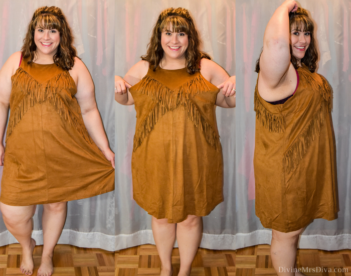 In today's post Hailey reviews a variety of clothing from recent purchases.  Brands include Lane Bryant, Torrid, City Chic, Eloquii, Hips and Curves, ModCloth, Loralette, Zulily. (City Chic Fringe Day Dress) - DivineMrsDiva.com #LaneBryant #LaneBryantStyle #Torrid #TorridInsider #CityChic #Eloquii #XOQ  #HipsandCurves #Modcloth #Loralette  #Zulily #psblogger #plussizeblogger #styleblogger #plussizefashion #plussize #plussizeclothing #fittingroom