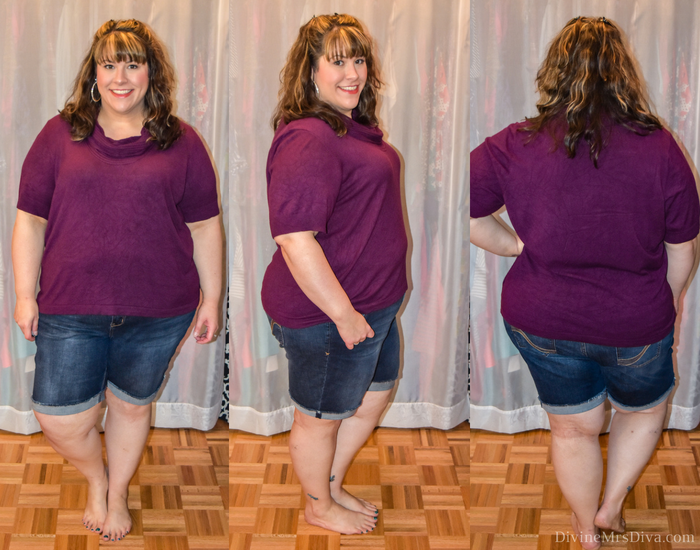 In her latest At Home Fitting Room post, Hailey reviews tops from Torrid, ThinkGeek, Her Universe, Lane Bryant, Catherines, Kohl’s, Weebox, and Custom Ink. (Apt. 9 Cowl Neck Top) - DivineMrsDiva.com #LaneBryant #Torrid #TorridInsider #ThinkGeek #HerUniverse #Catherines #Kohls #Weebox #Customink #Curvychiccloset #psblogger #plussizeblogger #styleblogger #plussizecasual #plussize #fittingroom  