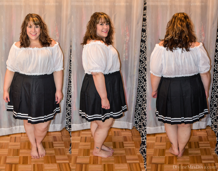 In today's post Hailey reviews lingerie, sleepwear, and panties from Hips and Curves, Torrid, and Lane Bryant. (Hips and Curves Edwardian Off Shoulder Cropped Blouse) - DivineMrsDiva.com #LaneBryant #Torrid #TorridInsider #HipsandCurves #befullyyou #Ilovemyhipsandcurves #psblogger #plussizeblogger #styleblogger #plussizelingerie #plussize #fittingroom #plussizepanties 