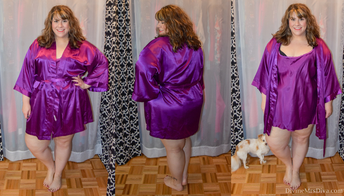 In today's post Hailey reviews lingerie, sleepwear, panties, bras, and activewear leggings.  Brands include Hips and Curves, Torrid, Rainbeau Curves, Lane Bryant, and Old Navy. (Hips and Curves Satin Chemise with Lace Trim and Robe Set) - DivineMrsDiva.com #LaneBryant #Torrid #TorridInsider #HipsandCurves #oldnavy #oldnavyplus #rainbeaucurves #befullyyou #Ilovemyhipsandcurves #psblogger #plussizeblogger #styleblogger #plussizefashion #plussize #plussizeclothing #fittingroom