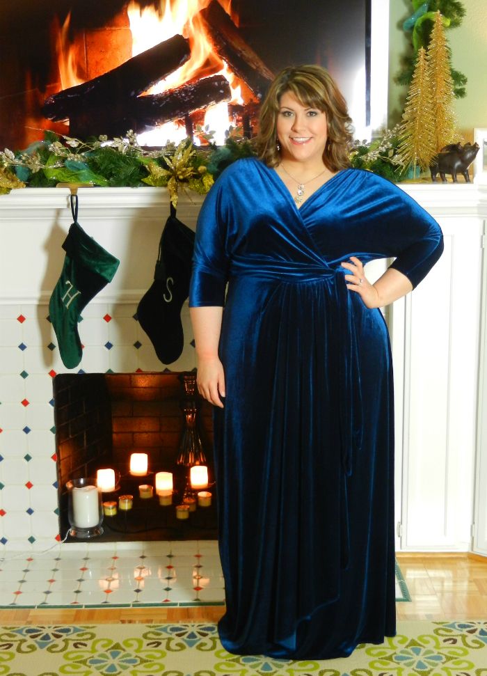 DivineMrsDiva.com - Kiyonna Wrapped in Luxury Wrap Dress (Cheers! - A Holiday Blog Party)