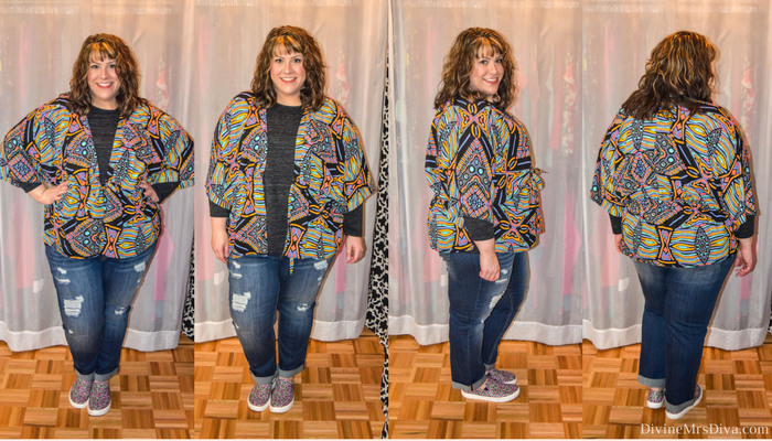 In today's At Home Fitting Room post, Hailey reviews dresses and jackets from Torrid, City Chic, Target, and Melissa McCarthy Seven7. (Melissa McCarthy Seven7 Geo Kimono with Bow) - DivineMrsDiva.com #Torrid #TorridInsider #CityChic #citychiconline #CCworldofcurves #Target #TargetStyle #MelissaMcCarthy #MelissaMcCarthySeven7 #psblogger #plussizeblogger #styleblogger #plussizefashion #plussize #plussizeclothing #fittingroom