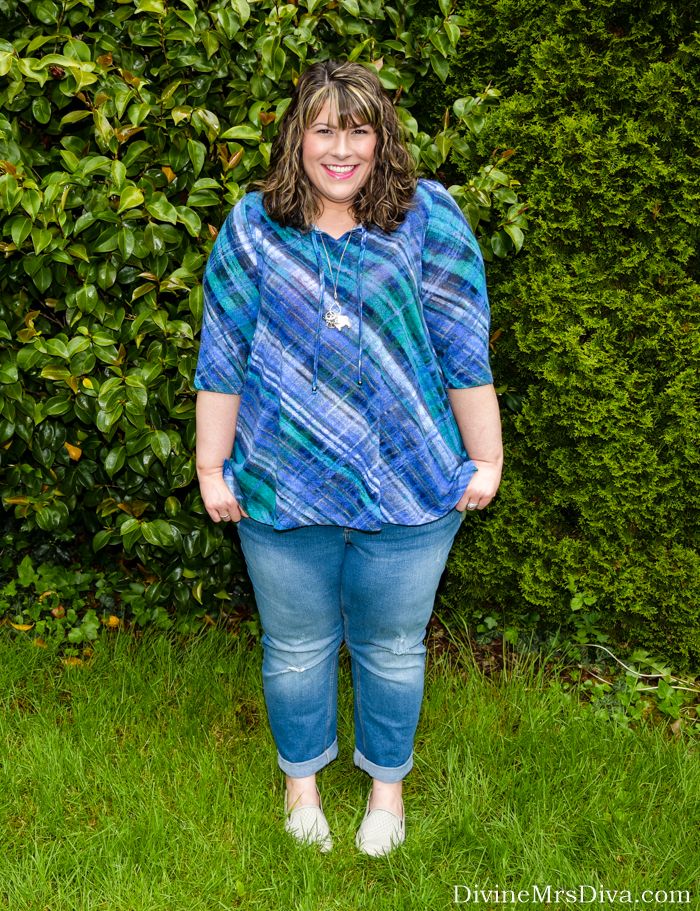 My Birthday Weekend: Outfits, Adventures, and Sloths! Oh my! (Catherines Plaid Tunic Top, Catherines Girlfriend Jeans, Cobb Hill Zahara Flats) - DivineMrsDiva.com  #psblogger #plussizeblogger #styleblogger #plussizefashion #plussize #psootd #ootd #plussizeclothing #outfit #style #catherines #catherinesstyle #cobbhill #fall #spring
