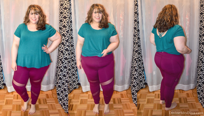 In today's post Hailey reviews lingerie, sleepwear, panties, bras, and activewear leggings.  Brands include Hips and Curves, Torrid, Rainbeau Curves, Lane Bryant, and Old Navy. (Old Navy High-Rise Plus-Size Mesh-Trim Leggings) - DivineMrsDiva.com #LaneBryant #Torrid #TorridInsider #HipsandCurves #oldnavy #oldnavyplus #rainbeaucurves #befullyyou #Ilovemyhipsandcurves #psblogger #plussizeblogger #styleblogger #plussizefashion #plussize #plussizeclothing #fittingroom