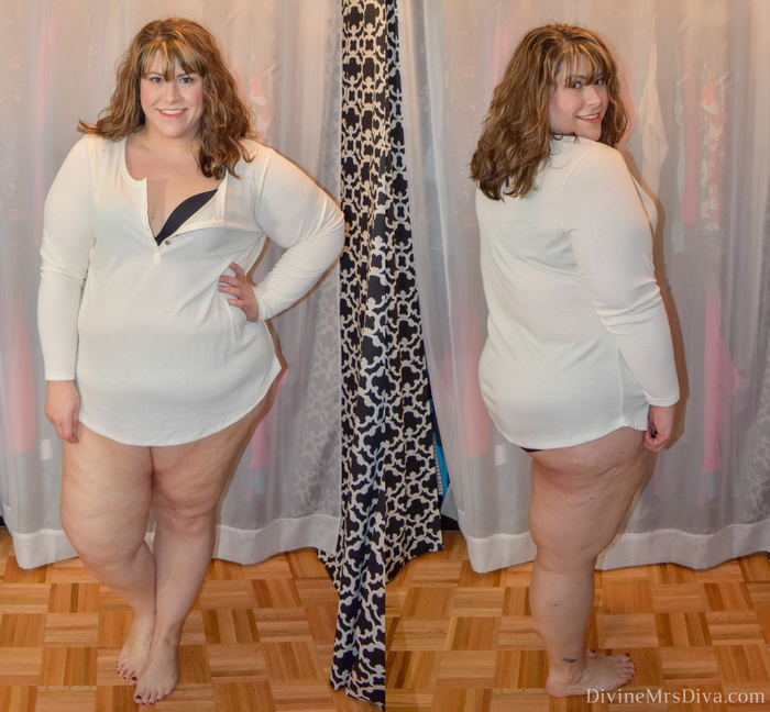 In today's post Hailey reviews lingerie, sleepwear, panties, bras, and activewear leggings.  Brands include Hips and Curves, Torrid, Rainbeau Curves, Lane Bryant, and Old Navy. (Old Navy Semi-Fitted Plus-Size Henley) - DivineMrsDiva.com #LaneBryant #Torrid #TorridInsider #HipsandCurves #oldnavy #oldnavyplus #rainbeaucurves #befullyyou #Ilovemyhipsandcurves #psblogger #plussizeblogger #styleblogger #plussizefashion #plussize #plussizeclothing #fittingroom