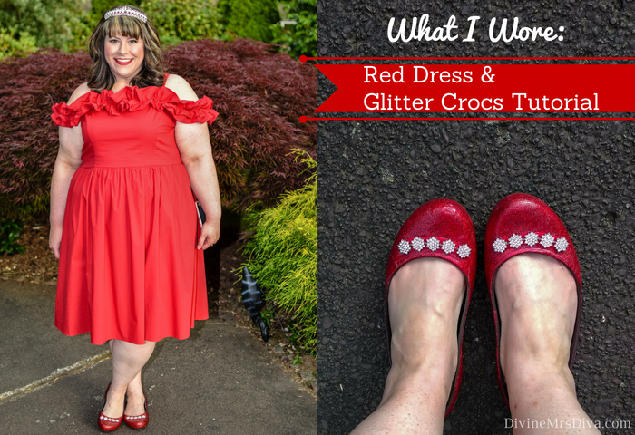 What I Wore: Red Dress + Glitter Crocs Tutorial