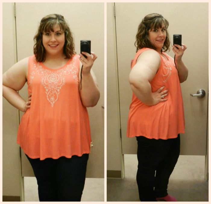 In The Dressing Room: Dress Barn (Coral Embroidered Tank) - DivineMrsDiva.com