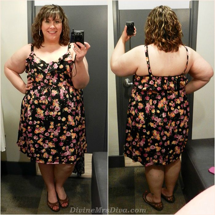 In the Dressing Room: Torrid Floral Challis Ruffle Tank Dress - DivineMrsDiva.com