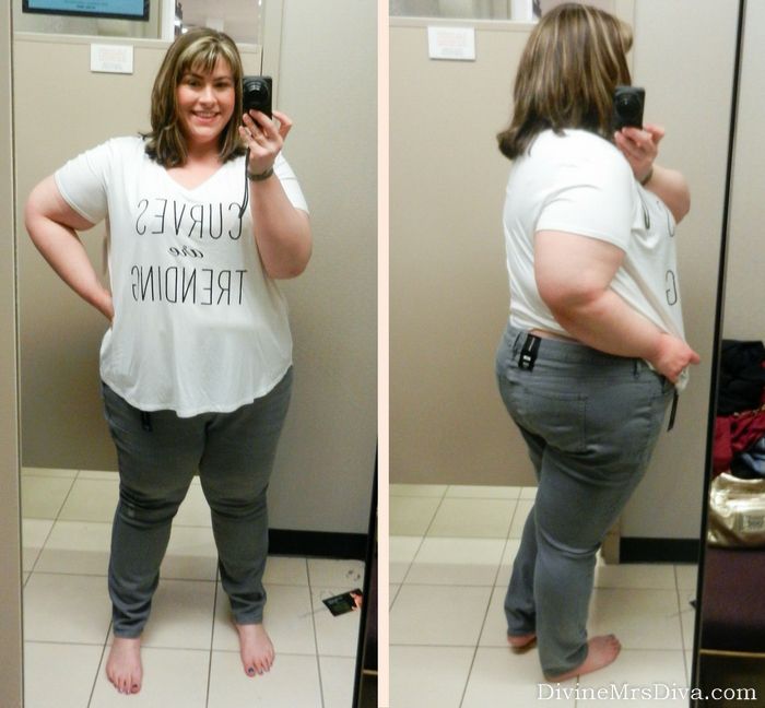 Hailey's trying on styles from JCPenney's Boutique+ and Ashley Nell Tipton collections (a.n.a Jeggings). - DivineMrsDiva.com #JCpenney #Boutique+ #AshleyNellTipton #ana #jeggings #fittingroom #plussizefittingroom #psblogger #plussizeblogger #styleblogger #plussizefashion #plussize #psootd #fall #style #plussizecasual