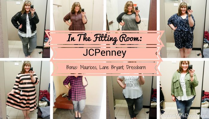 Today on the blog, Hailey's trying on styles from JCPenney's Boutique+ and Ashley Nell Tipton collections, with little stops at Lane Bryant, Maurices, and Dressbarn thrown into the mix. - DivineMrsDiva.com #JCpenney #Boutique+ #AshleyNellTipton #LaneBryant #lanestyle #Maurices #Dressbarn #fittingroom #plussizefittingroom #psblogger #plussizeblogger #styleblogger #plussizefashion #plussize #psootd #fall #style #plussizecasual