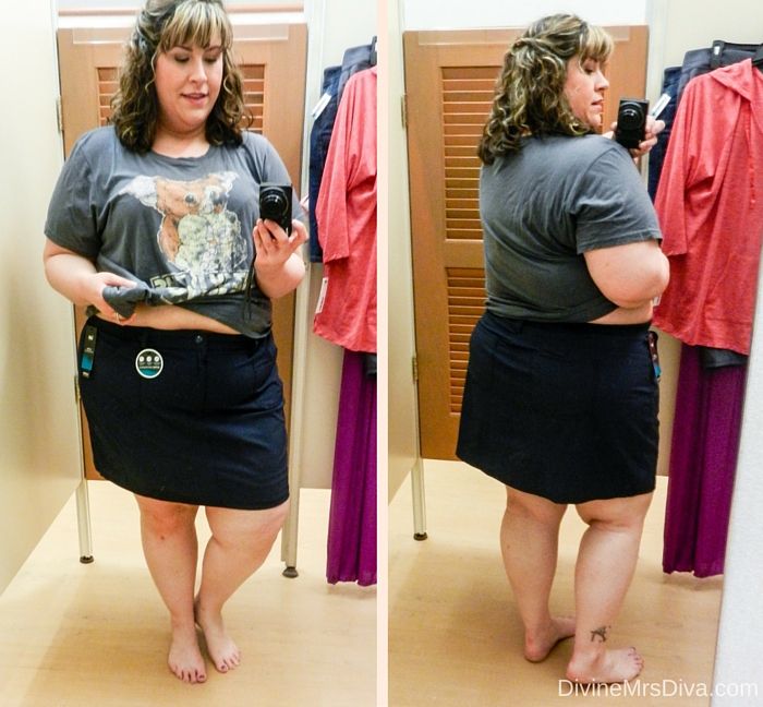 Hailey's trying on styles from Kohl's today on the blog. (Lee Andi Active Skort) - DivineMrsDiva.com #Kohls #fittingroom #plussizefittingroom #psblogger #plussizeblogger #styleblogger #plussizefashion #plussize #psootd #SpringStyle #SummerStyle #plussizecasual