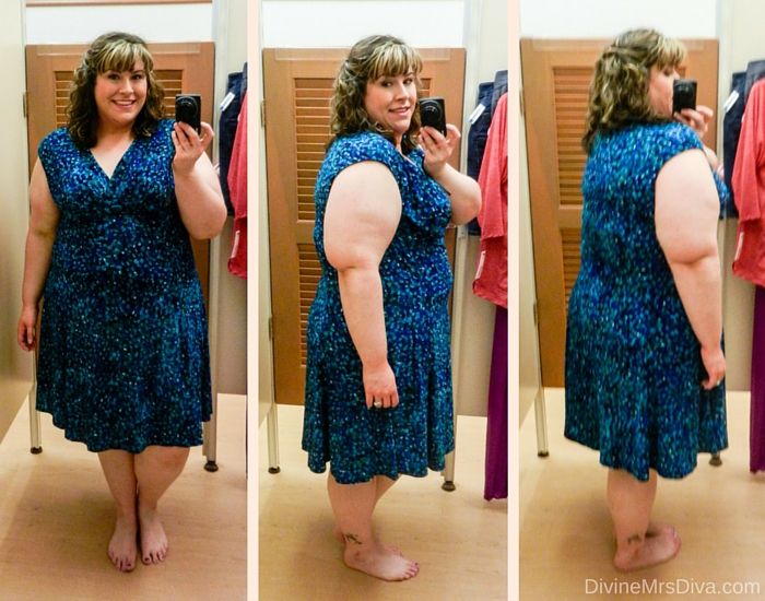 Hailey's trying on styles from Kohl's today on the blog. (Chaps Printed Empire Dress) - DivineMrsDiva.com #Kohls #fittingroom #plussizefittingroom #psblogger #plussizeblogger #styleblogger #plussizefashion #plussize #psootd #SpringStyle #SummerStyle #plussizecasual