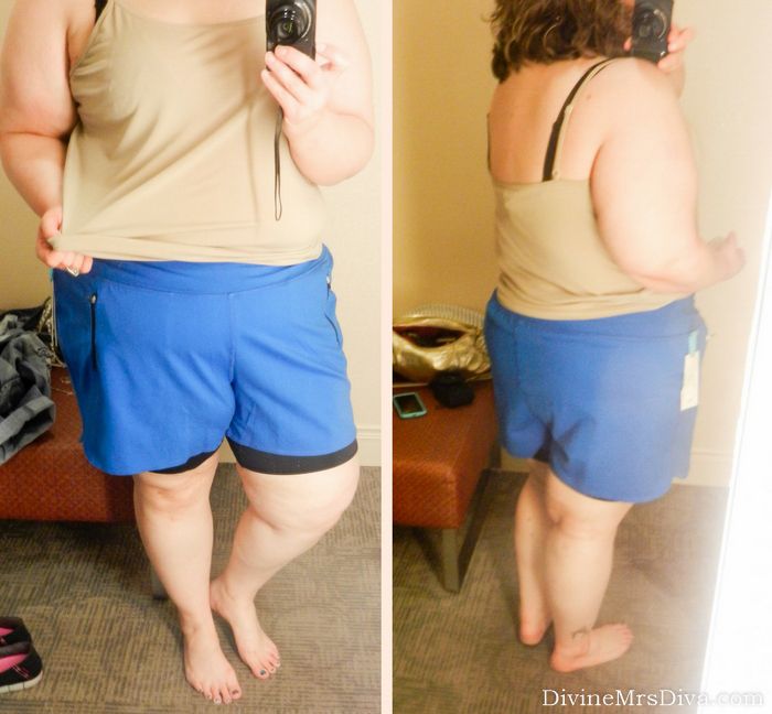 Hailey's trying on styles from Lane Bryant (Livi Active Wicking Double Layer Active Short). - DivineMrsDiva.com #LaneBryant #LaneStyle #fittingroom #plussizefittingroom #psblogger #plussizeblogger #styleblogger #plussizefashion #plussize #psootd #fall #style #plussizecasual