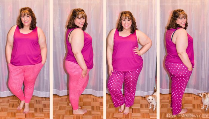 In today's reader requested post, Hailey talks review and fit of pajamas, activewear, swimwear, lingerie, and panties from her own wardrobe. (Lane Bryant Jogger Sleep Pant and Printed Knit Sleep Pant) - DivineMrsDiva.com #LaneBryant #Torrid #TorridInsider #OldNavy #HipsandCurves #fittingroom #plussizefittingroom #psblogger #plussizeblogger #styleblogger #plussizefashion #plussize #psootd #activewear #pajamas #swimwear #lingerie #panties #plussizecasual