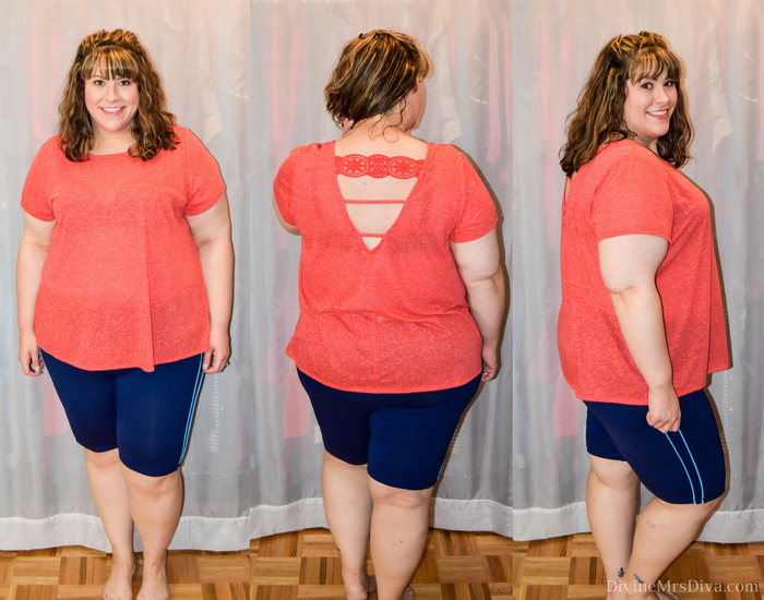 In today's post Hailey reviews a variety of clothing from recent purchases.  Brands include Lane Bryant, Torrid, City Chic, Eloquii, Hips and Curves, ModCloth, Loralette, Zulily. (Lane Bryant Low-Back Sleep Tee with Lace Trim) - DivineMrsDiva.com #LaneBryant #LaneBryantStyle #Torrid #TorridInsider #CityChic #Eloquii #XOQ  #HipsandCurves #Modcloth #Loralette  #Zulily #psblogger #plussizeblogger #styleblogger #plussizefashion #plussize #plussizeclothing #fittingroom