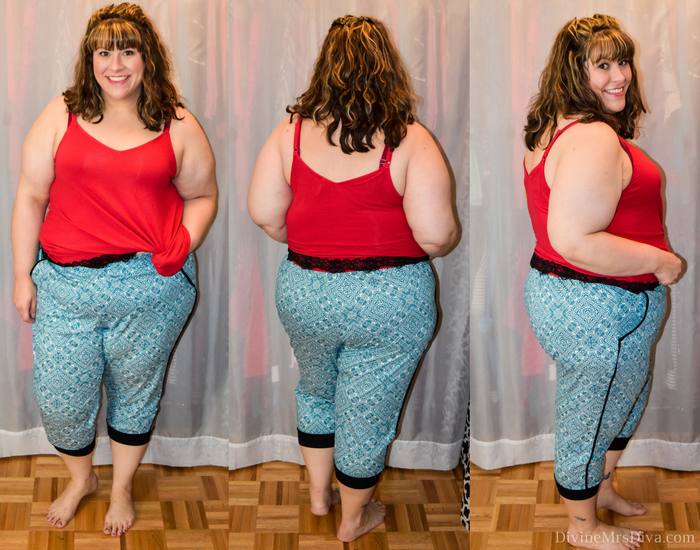 In today's post Hailey reviews a variety of clothing from recent purchases.  Brands include Lane Bryant, Torrid, City Chic, Eloquii, Hips and Curves, ModCloth, Loralette, Zulily. (Lane Bryant Piped Cropped Sleep Jogger) - DivineMrsDiva.com #LaneBryant #LaneBryantStyle #Torrid #TorridInsider #CityChic #Eloquii #XOQ  #HipsandCurves #Modcloth #Loralette  #Zulily #psblogger #plussizeblogger #styleblogger #plussizefashion #plussize #plussizeclothing #fittingroom