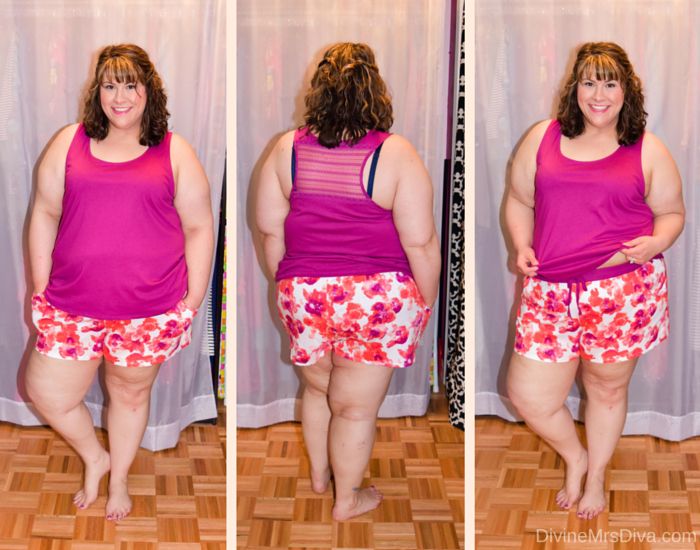 In today's reader requested post, Hailey talks review and fit of pajamas, activewear, swimwear, lingerie, and panties from her own wardrobe. (Lane Bryant Sleep Lace Racerback Tank and Sleep Short) - DivineMrsDiva.com #LaneBryant #Torrid #TorridInsider #OldNavy #HipsandCurves #fittingroom #plussizefittingroom #psblogger #plussizeblogger #styleblogger #plussizefashion #plussize #psootd #activewear #pajamas #swimwear #lingerie #panties #plussizecasual