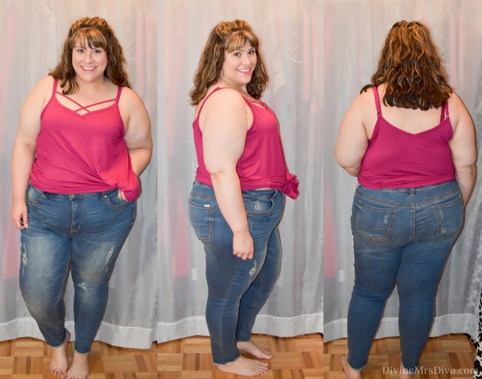 In today's post Hailey reviews a variety of shorts and jeans from the Melissa McCarthy Seven7 brand.  ("M" Embellished Pencil Jean in Nantucket) - DivineMrsDiva.com #LaneBryant #LaneBryantStyle #MelissaMcCarthy #MelissaMcCarthySeven7 #psblogger #plussizeblogger #styleblogger #plussizefashion #plussize #plussizeclothing #fittingroom