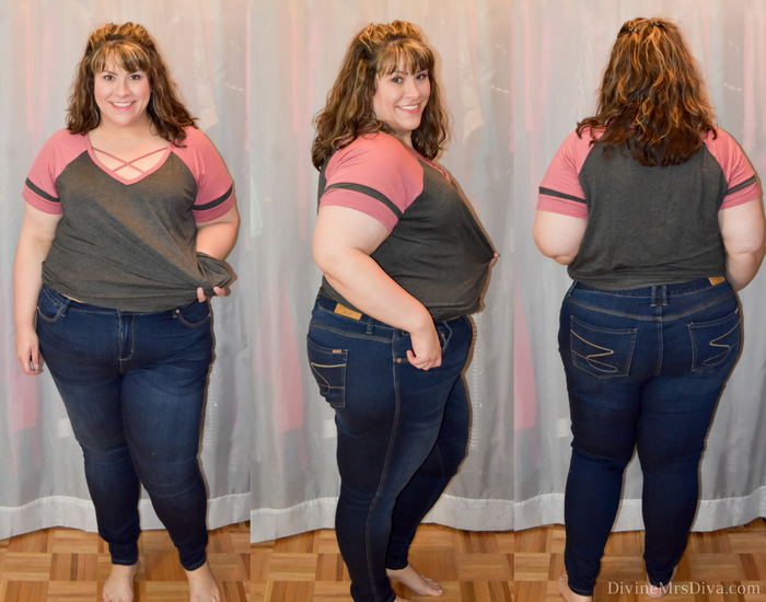 In today's post Hailey reviews a variety of shorts and jeans from the Melissa McCarthy Seven7 brand.  (Dark Wash Skinny Jean) - DivineMrsDiva.com #LaneBryant #LaneBryantStyle #MelissaMcCarthy #MelissaMcCarthySeven7 #psblogger #plussizeblogger #styleblogger #plussizefashion #plussize #plussizeclothing #fittingroom