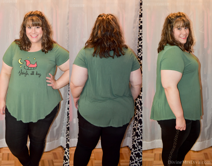 In today's post Hailey reviews a variety of clothing from recent purchases.  Brands include Lane Bryant, Torrid, City Chic, Eloquii, Hips and Curves, ModCloth, Loralette, Zulily. (ModCloth Stylish Surprise T-Shirt) - DivineMrsDiva.com #LaneBryant #LaneBryantStyle #Torrid #TorridInsider #CityChic #Eloquii #XOQ  #HipsandCurves #Modcloth #Loralette  #Zulily #psblogger #plussizeblogger #styleblogger #plussizefashion #plussize #plussizeclothing #fittingroom