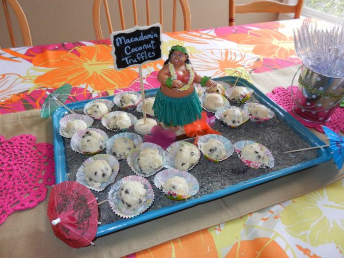 Hawaiian Inspired Birthday Party and Gluten-Free Menu - Macadamia Coconut Truffles