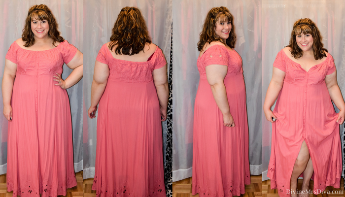 In today's post Hailey reviews a variety of clothing from recent purchases.  Brands include Lane Bryant, Torrid, City Chic, Eloquii, Hips and Curves, ModCloth, Loralette, Zulily. (Torrid Embroidered Off-The-Shoulder Maxi Dress) - DivineMrsDiva.com #LaneBryant #LaneBryantStyle #Torrid #TorridInsider #CityChic #Eloquii #XOQ  #HipsandCurves #Modcloth #Loralette  #Zulily #psblogger #plussizeblogger #styleblogger #plussizefashion #plussize #plussizeclothing #fittingroom