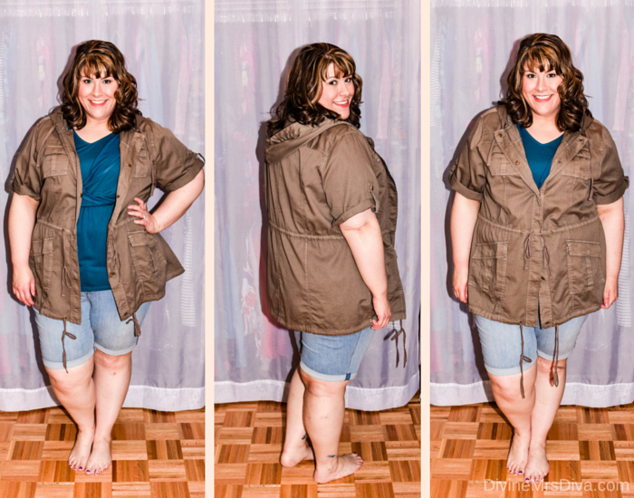 At Home Fitting Room: Lane Bryant, Torrid, Avenue, Old Navy (Torrid Short Sleeve Anorak Jacket) - DivineMrsDiva.com #LaneBryant #Torrid #TorridInsider #OldNavy #Avenue #fittingroom #plussizefittingroom #psblogger #plussizeblogger #styleblogger #plussizefashion #plussize #psootd #SpringStyle #SummerStyle #plussizecasual