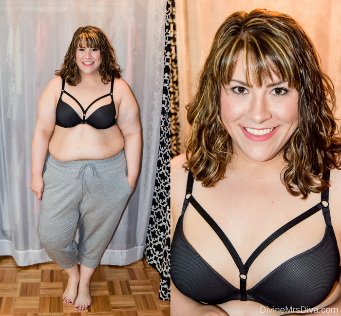 In today's post Hailey reviews a variety of clothing from recent purchases.  Brands include Kiyonna, Lane Bryant, Torrid, and Hips and Curves.  (Torrid Strappy Fishnet and Lace Push Up Plunge Bra) - DivineMrsDiva.com #Kiyonna #LaneBryant #Torrid #TorridInsider #Hipsandcurves #psblogger #plussizeblogger #styleblogger #plussizefashion #plussize #plussizeclothing #fittingroom