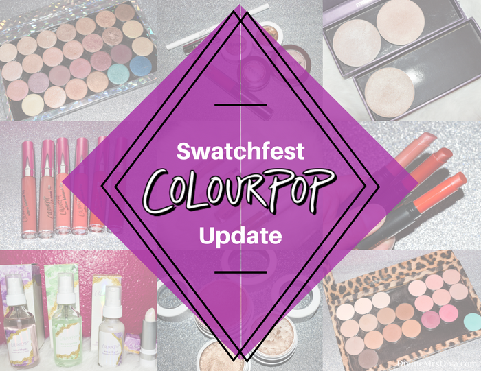 A Colourpop Swatchfest for 2017, including the Pressed Powder Shadows, Spring Monochrome Collection, No Filter Concealers, Pressed Powder Highlighters, Crystal Collection, Blotted Lips, Ultra Blotted Lips, and more!! - DivineMrsDiva.com #Colourpop #makeup #colourpopcosmetics #swatch #swatches #colourpopswatches #beauty 
