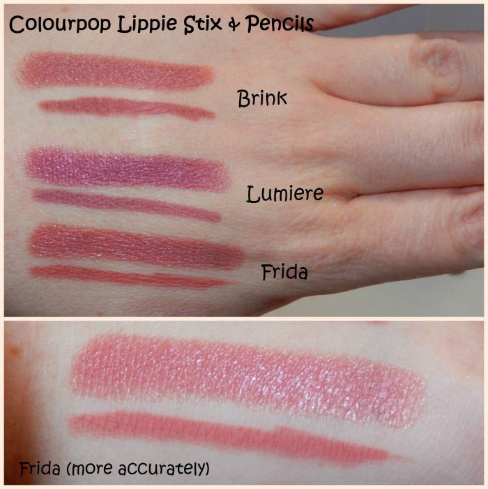 ColourPop Cosmetics: Review and Swatches (Lippie Stix and Pencils: Brink, Lumiere, Frida) - DivineMrsDiva.com