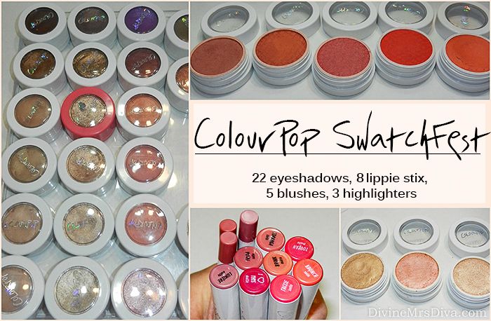 ColourPop Swatchfest: Super Shock Eyeshadows, Super Shock Cheek Blushes, Highlighters, and Lippie Stix - DivineMrsDiva.com