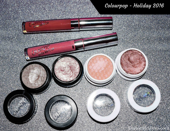 Colourpop Swatchfest: Swatches from Spring, Summer, Fall, and Holiday 2016 collection purchases, as well as regular products and colors, Kathleen Lights Collection, and Kaepop Collection. (Colourpop Holiday 2016) - DivineMrsDiva.com #makeupjunkie #makeup #colourpop #colourpopswatches #swatches #swatch #beauty