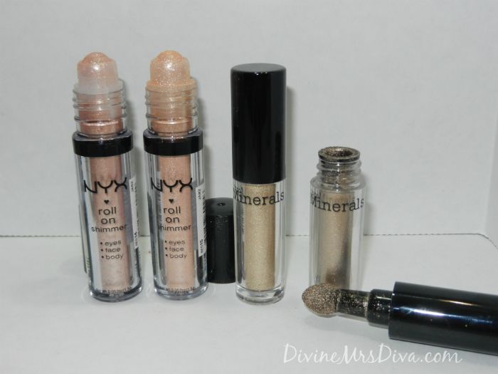 DivineMrsDiva.com - Makeup Favorites (Review and Video) Bare Minerals High Shine Eyecolor and NYX Roll On Shimmer