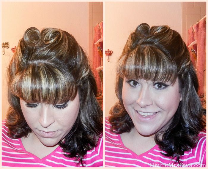 Getting Ready For The Holidays: A 50s-Inspired Beauty Look (Vintage Hair Tutorial) - DivineMrsDiva.com  #holiday #holidayparty #holidaydress #holidaymakeup #holidayhair #vintagehair #vintagemakeup #50s #vintageinspired  #wingedliner #retro #fifties #vintagebeauty #plussizeblogger #plussizefashion