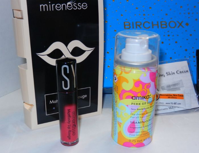 Birchbox Review:  December 2014 (Mirenesse Mattfinity Lip Rouge in Sydney, Amika Perk Up Dry Shampoo) - DivineMrsDiva.com