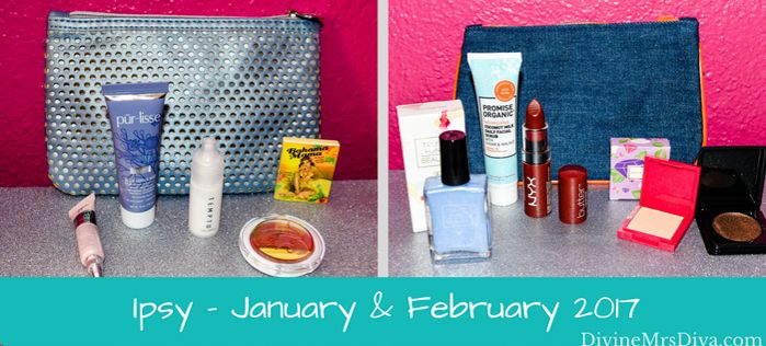 Ipsy Beauty Bag (January and February 2017), featuring products by Purlisse, Temptu, Pacifica, theBalm, It Cosmetics, Trust Fund Beauty, NYX Cosmetics, Promise Organic, Winky Lux, Hikari Cosmetics, Noyah, and Briogeo.- DivineMrsDiva.com  #Ipsy #Ipsybag #beautybag #beautybox #subscription #beautysubscription #makeup #haircare #skincare #purlisse #temptu #pacifica #thebalm #itcosmetics #trustfundbeauty #nyx #promiseorganic #winkylux #hikari #noyah #briogeo