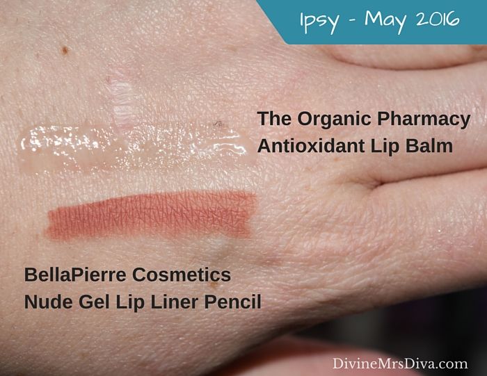 Ipsy Bags for May and June 2016 (The Organic Pharmacy Antioxidant Lip Balm & BellaPierre Cosmetics Nude Gel Lip Liner Pencil)- DivineMrsDiva.com #Ipsy #IpsyGlamBag #beautybag #beautybox #subscription #beautysubscription #makeup #haircare #skincare #Noyah #TrustFundBeauty #lipgasmlipstick #BeABombshell #MarcAnthony #formulaX #nailpolish #urbandecay #crownbrush #smashbox #organicpharmacy #slmissglam #bellapierre #evanyc