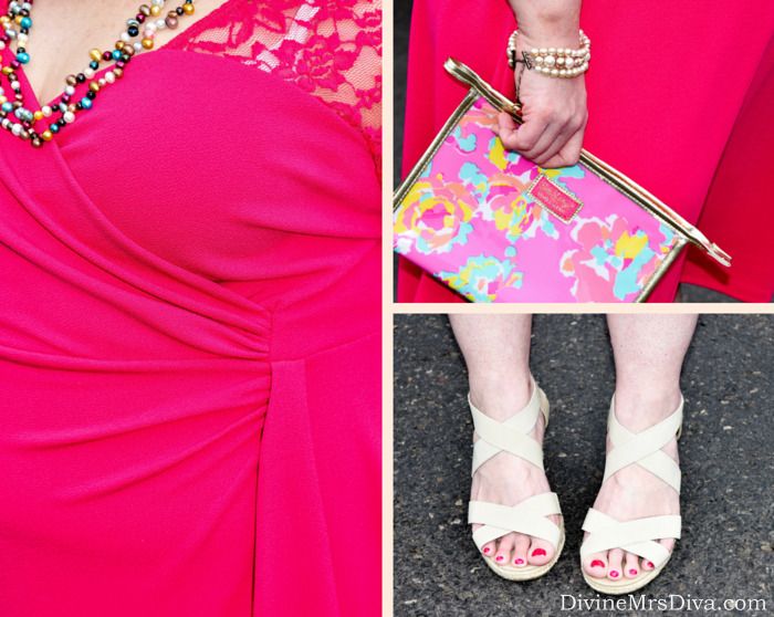 Hailey is ready for wedding season in the gorgeous Lavish Lace Dress from Kiyonna! - DivineMrsDiva.com #KiyonnaStyle #Kiyonna #KiyonnaPlusYou #pearls #psblogger #plussizeblogger #styleblogger #plussizefashion #plussize #psootd #SpringStyle #WeddingStyle #whattoweartoawedding #pinkdress #pinkplussizedress