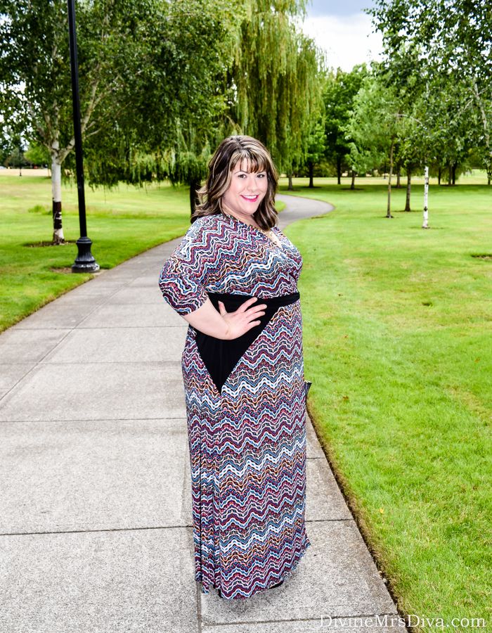 Hailey is staying summer chic in the Moroccan Maxi Wrap Dress by Kiyonna. Fit tips and details on the blog! - DivineMrsDiva.com #Kiyonna #KiyonnaStyle #KiyonnaPlusYou #CrocsSandal #Crocs #CharmingCharlie #psblogger #plussizeblogger #styleblogger #plussizefashion #plussize #psootd #ootd #plussizeclothing #outfit #spring #summer #fall #style #plussizecasual #maxi #maxidress #wrapdress