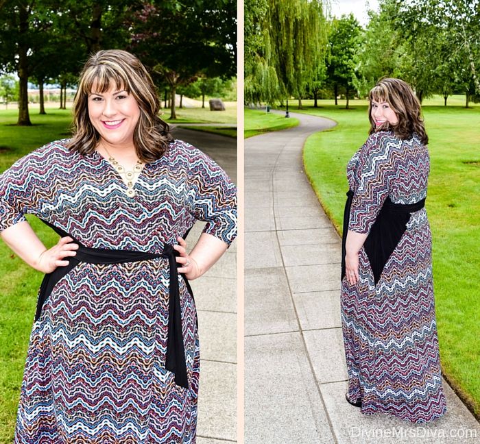 Hailey is staying summer chic in the Moroccan Maxi Wrap Dress by Kiyonna. Fit tips and details on the blog! - DivineMrsDiva.com #Kiyonna #KiyonnaStyle #KiyonnaPlusYou #CrocsSandal #Crocs #CharmingCharlie #psblogger #plussizeblogger #styleblogger #plussizefashion #plussize #psootd #ootd #plussizeclothing #outfit #spring #summer #fall #style #plussizecasual #maxi #maxidress #wrapdress