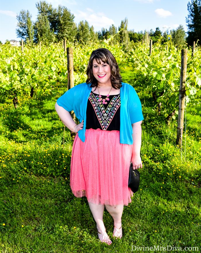 Hailey celebrated her 8th wedding anniversary in COLOR and reviews the Kiyonna Twirling In Tulle Skirt in Melon Marvel on the blog! - DivineMrsDiva.com #KiyonnaStyle #Kiyonna #KiyonnaPlusYou #Torrid #TorridInsider #charmingcharlie #dressbarn #catherines #catherinesstyle #sofft #psblogger #plussizeblogger #styleblogger #plussizefashion #plussize #psootd #SpringStyle #weddingstyle #summerstyle #whattoweartoawedding #tulleskirt