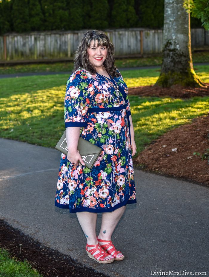 In today’s post, Hailey is channeling spring with a review of the Weekend Wrap Dress from Kiyonna. - DivineMrsDiva.com #Kiyonna #KiyonnaStyle #KiyonnaCurves #Comfortiva #CharmingCharlie #CCStyle #psblogger #plussizeblogger #styleblogger #plussizefashion #plussize #psootd #ootd #plussizeclothing #outfit #style #plussizecasual #spring #springstyle #wrapdress